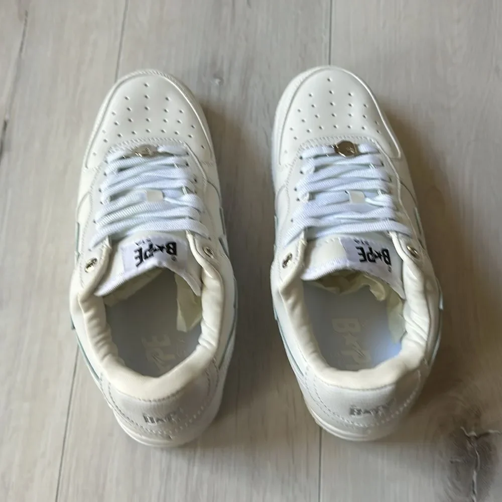 BAPE STA™‎ #9 MENS SHOES IVORY/WHITE SIZE 8.5 NEW WITHOUT BOX